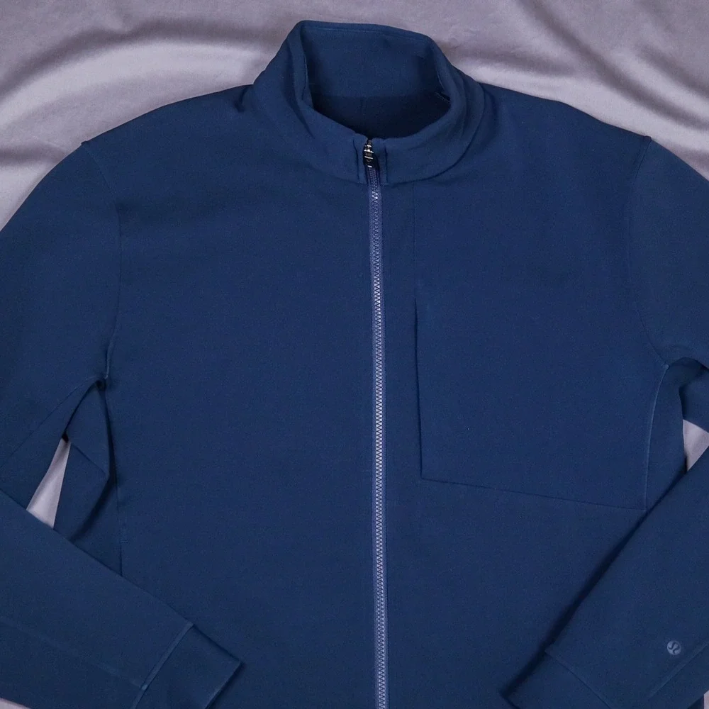 Lululemon Sojourn Jacket Mens XXL Navy Blue Full Zip Warpstreme Athletic Track